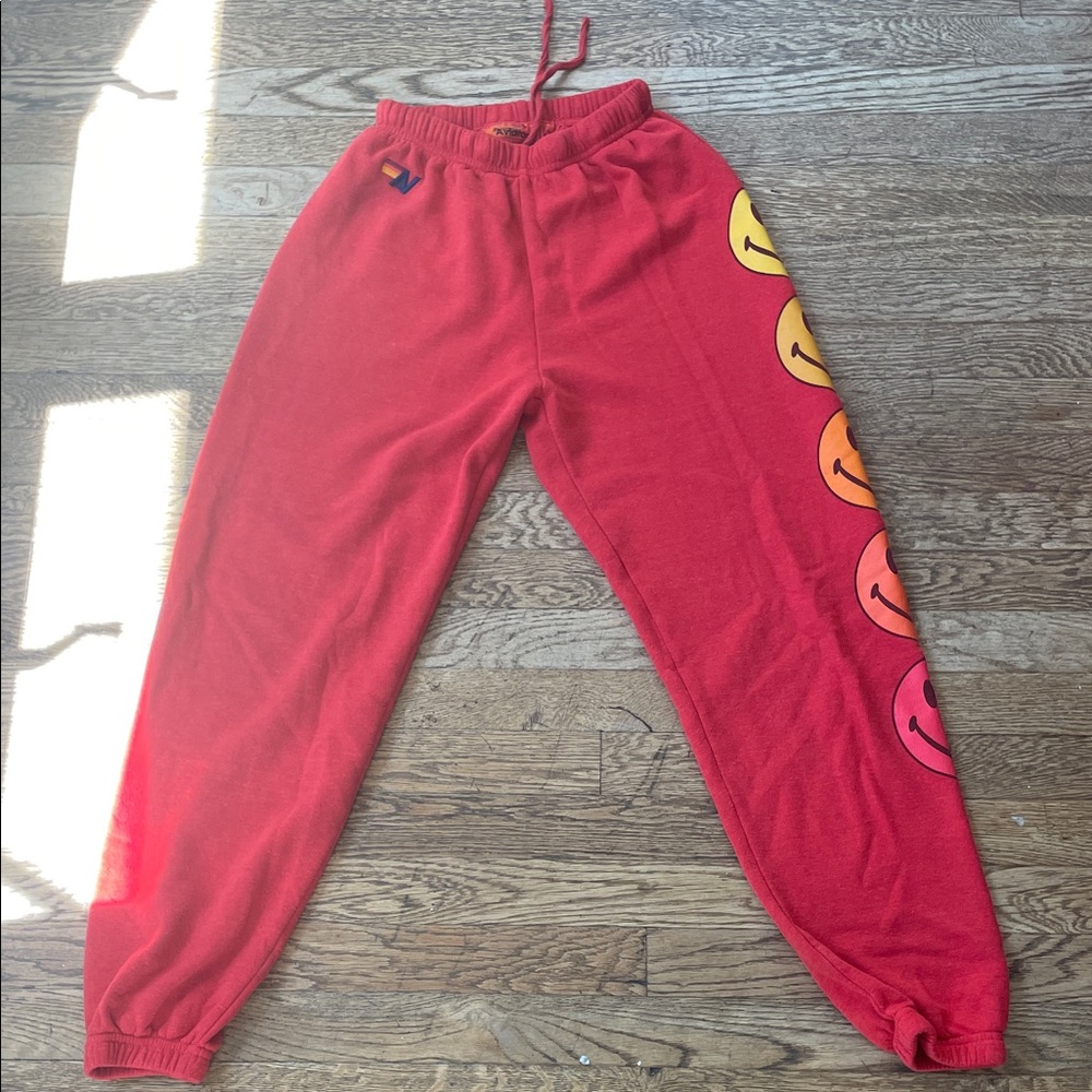 Aviator Nation Red Jogger Smiley